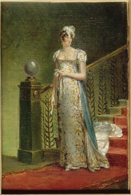 Francois Gerard Portrait of Caroline Murat descending the staircase of Elysee Palace